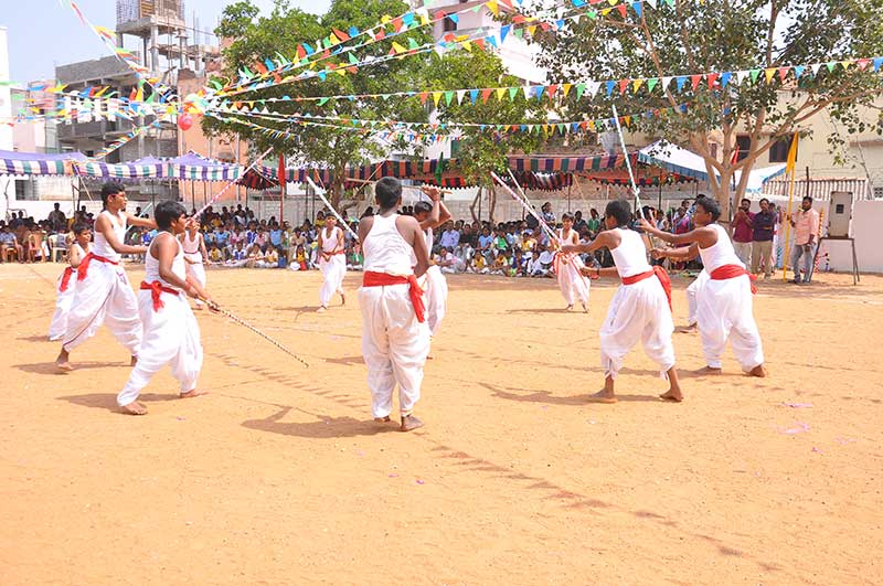 Students participating in a sports event